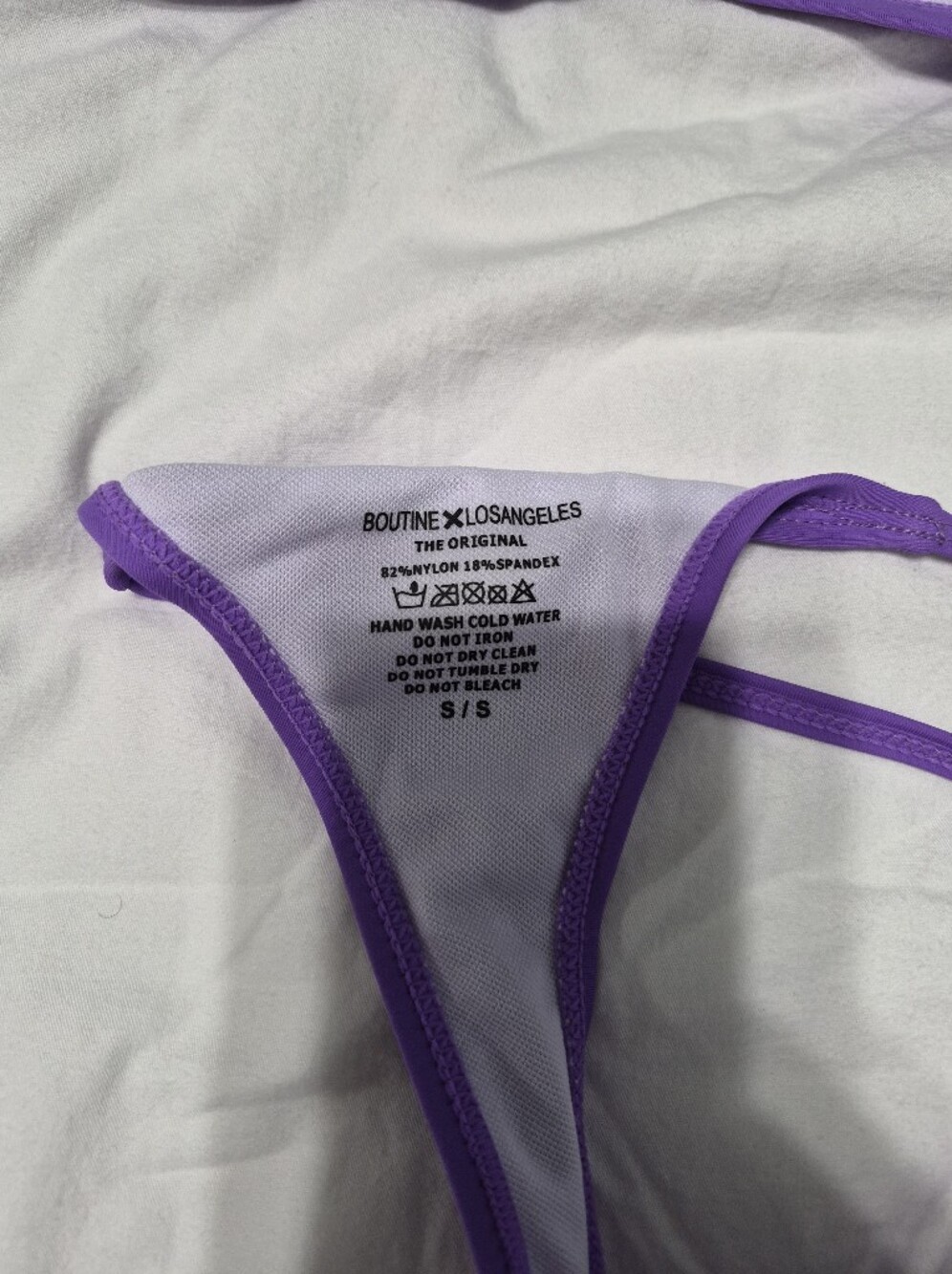 Boutine LA - Purple Bikini Set - Triangle Top & Thong Bottom - Picture 4 of 5